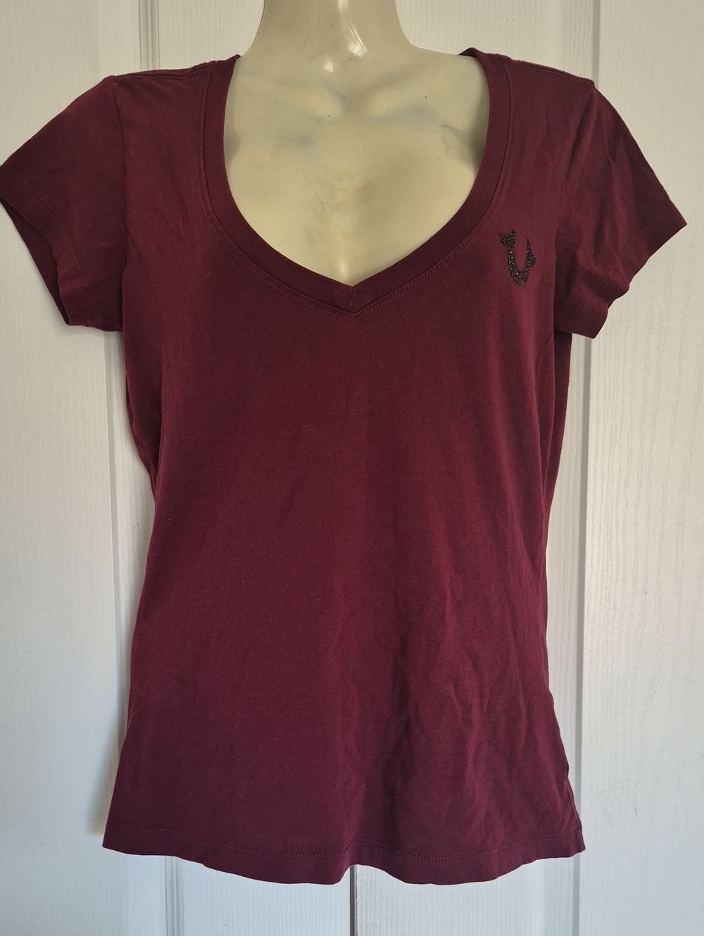 Classic V-Neck Tee - Burgundy